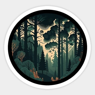 Forest Minimal Design, Adventure and Hiking Sticker